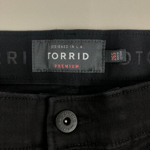 Torrid Premium Jeans Women 26 Short Black High Rise Bombshell Skinny Leg Stretch - Picture 3 of 12